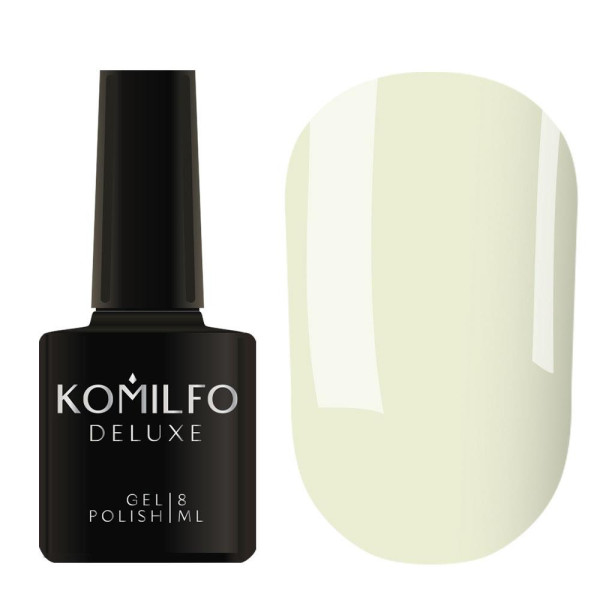 Гель-лак Komilfo DeLuxe Series №D290, біло-сірий, 8 мл
