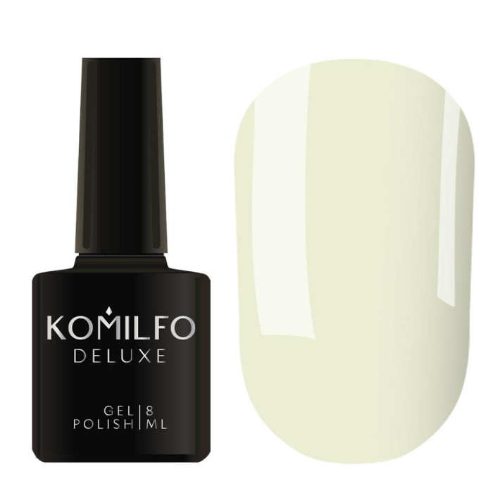 Гель-лак Komilfo DeLuxe Series №D290, біло-сірий, 8 мл