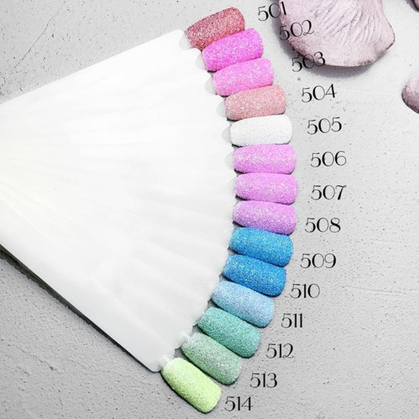Komilfo Rainbow Series №509 - блестки, 0,2 мм, яркий голубой с разноцветными блестками, 2,5 г