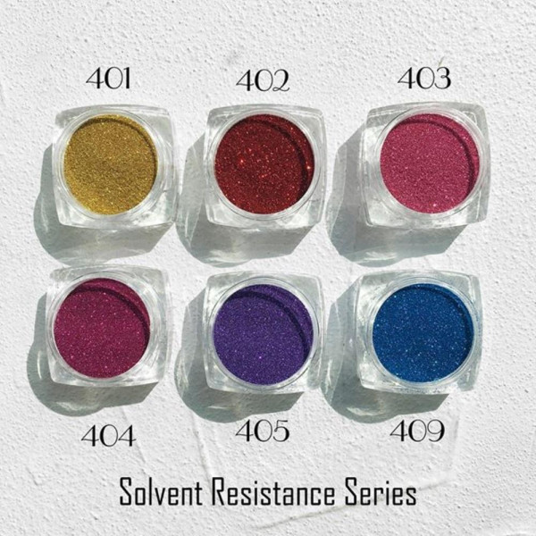 Komilfo Solvent Resistance Series №408 - блискітки для нігтів, розмір 0,1 мм, (синьо-смарагдовий),