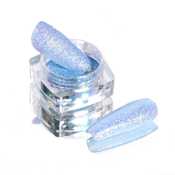 Komilfo Super Rainbow Series №606 - блискітки 0,2 мм, блакитний із салатово-золотим відливом, 2.5 г