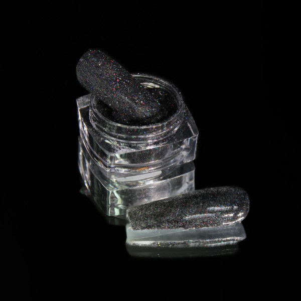 Komilfo №014 - блискітки для нігтів, розмір 0.1 мм, (графіт голограма), 2.5 г
