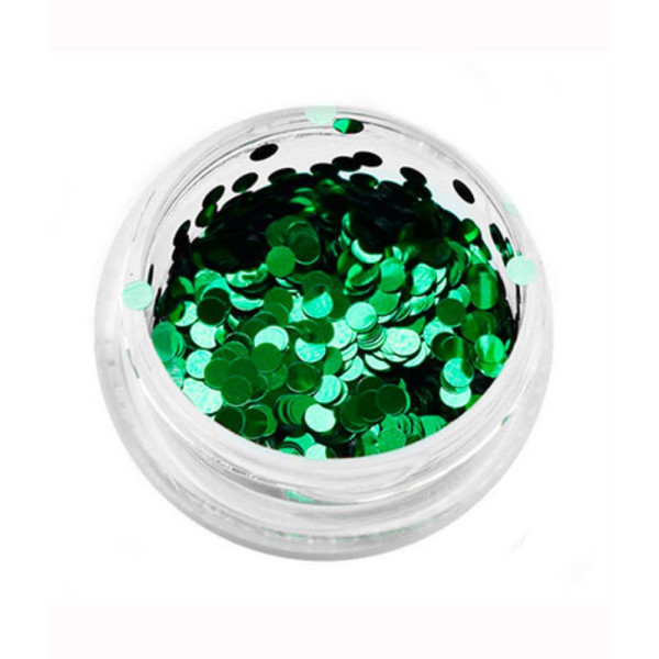 Komilfo №011 - дискодизайн для нігтів, розмір 2 мм, (зелені), 1 г