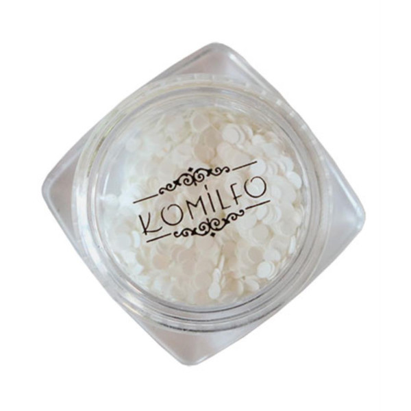 Komilfo №035 - диско дизайн для ногтей, размер 2 мм, (белые), 1 г