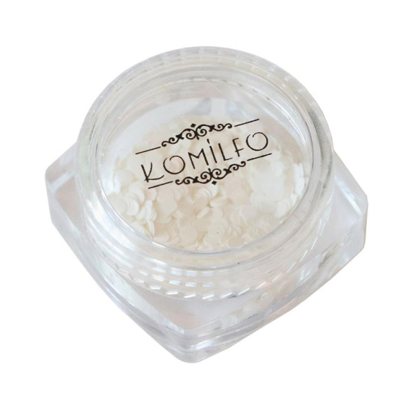 Komilfo №035 - диско дизайн для ногтей, размер 2 мм, (белые), 1 г