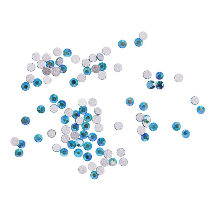 Стрази для нігтів Komilfo Blue zircon AB (розмір 3), 100 шт