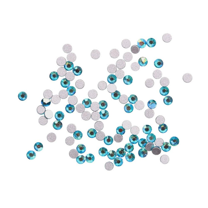 Стрази для нігтів Komilfo Blue zircon AB (розмір 4), 100 шт