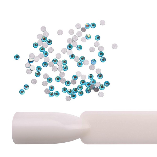 Стрази для нігтів Komilfo Blue zircon AB (розмір 4), 100 шт