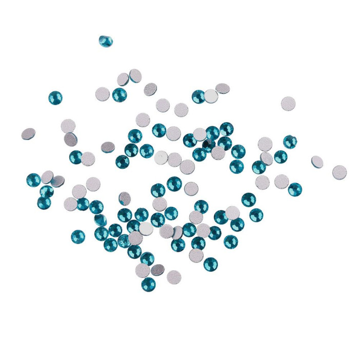 Стразы для ногтей Komilfo Blue zircon (размер 6), 100 шт