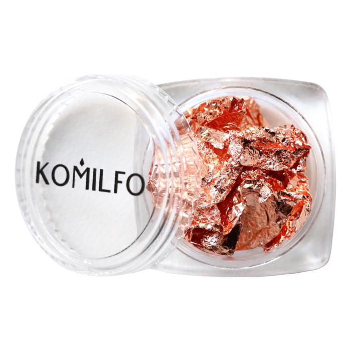 Komilfo фольга жата для нігтів, у банці, (рожеве золото)