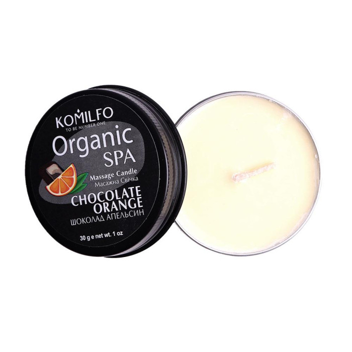 Масажна свічка Komilfo Massage Candle Chocolate Orange, шоколад та апельсин, 30 г
