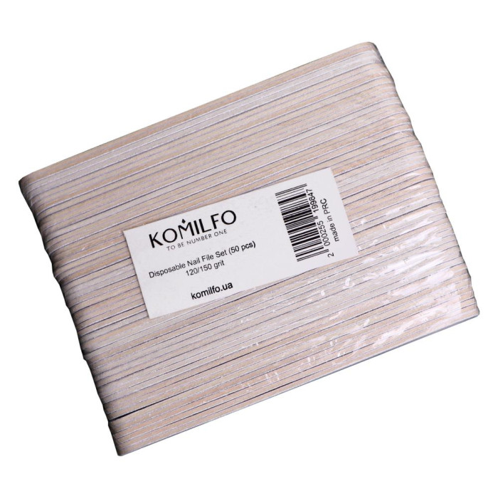 Komilfo Disposable Nail File Set - набір одноразових пилочок, 120/150 грит, 50 шт.
