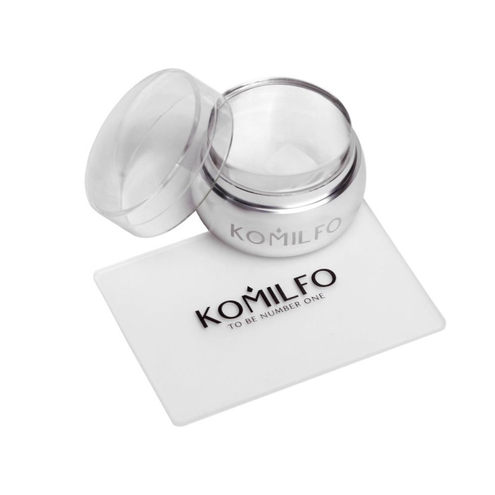 Komilfo силіконовий штамп діаметр із прозорим скрапером