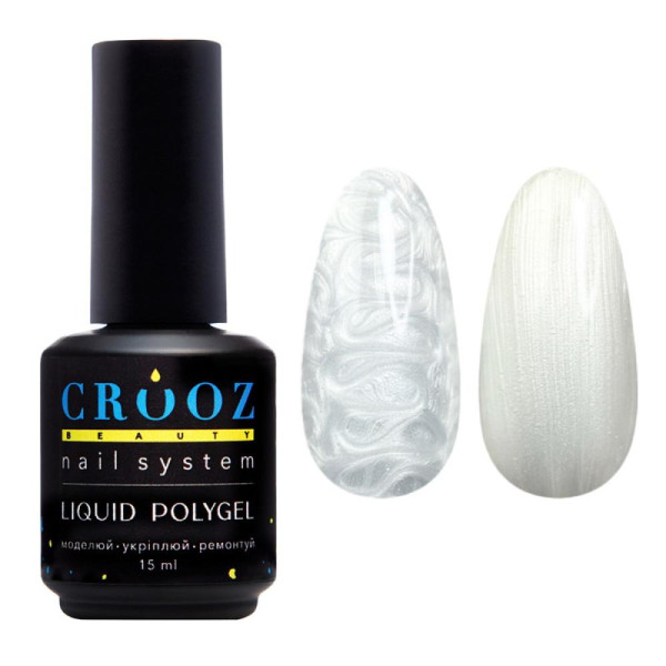 Crooz PEARL Liquid Polygel №02 - рідкий полігель, перлинний із білим відливом, 15 мл