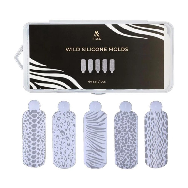Многоразовые силиконовые формы для дизайна FOX Wild Silicone Molds, 60 шт.