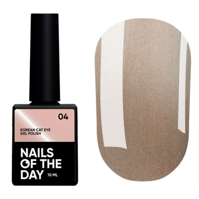 Гель-лак котяче око NAILSOFTHEDAY Korean cat eye №04, пудровий вуаль, 10 мл