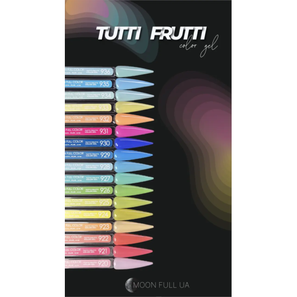 Гель-лак Moon Full Tutti Frutti Color Gel №930, лавандовый, 8 мл