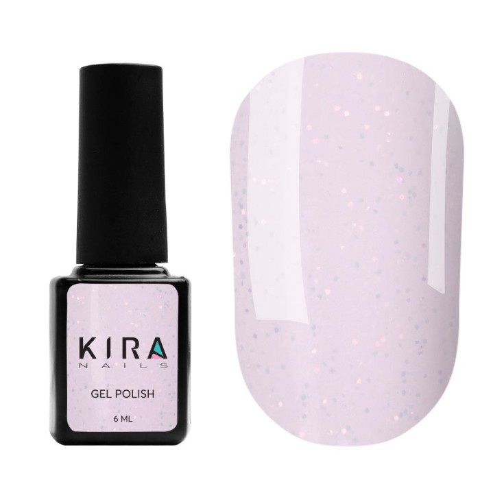 Гель-лак Kira Nails Soft Glow №001, молочний із рожевим підтоном і шимером, 6 мл