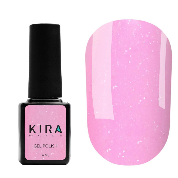 Гель-лак Kira Nails Soft Glow №004, яскравий рожевий із дрібним шимером, 6 мл