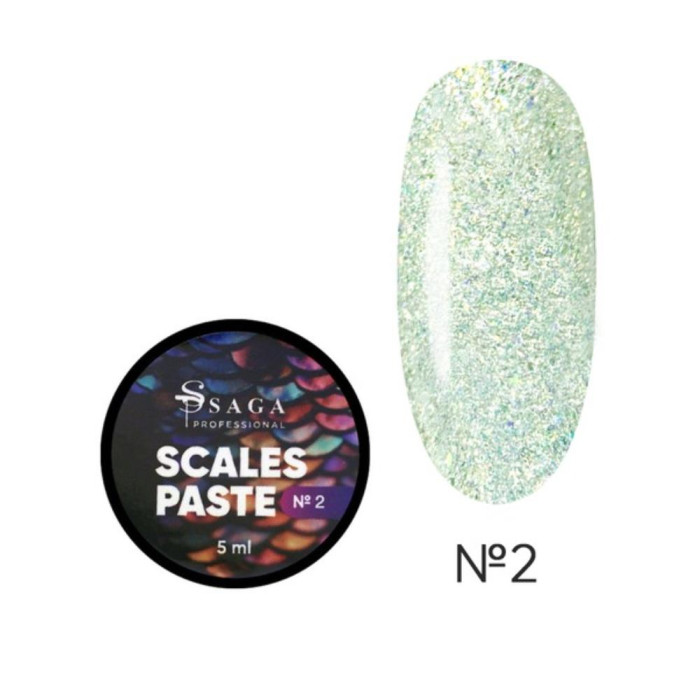 SAGA Professional Scales Paste №02 - гель-паста, молочна із золотими блискітками, 5 мл