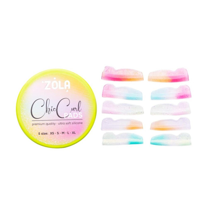 Валики для ламинирования ресниц ZOLA Chic Curl, набор - 5 пар (XS, S, M, L, XL)