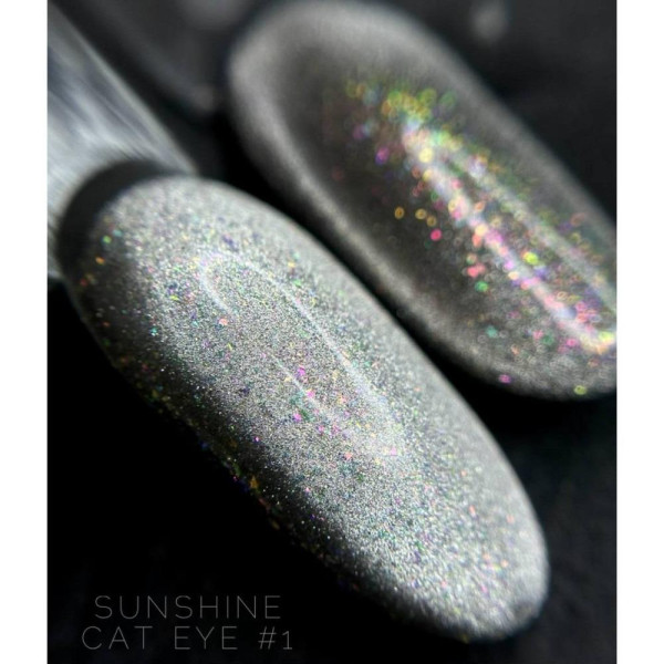 Гель-лак котяче око Crooz Cat Sunshine №01, сріблястий, 8 мл