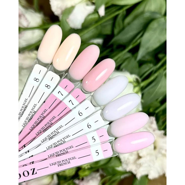 Crooz Liquid Polygel French №08 - рідкий полігель, тілесний відтінок персиковим підтоном, 15 мл