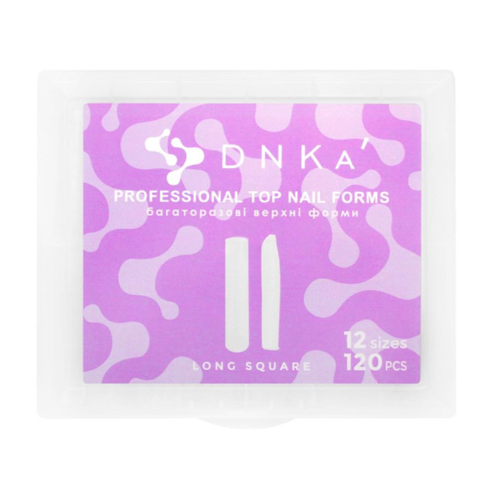 Верхні форми для нарощування нігтів DNKa Top Nail Forms Long Square - довгий квадрат, 120 шт.