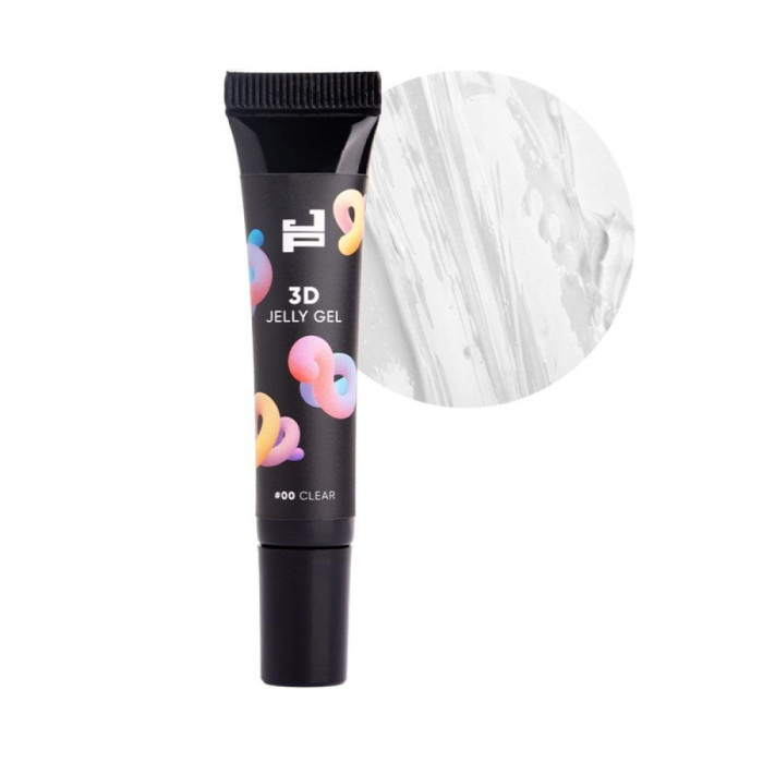 Jerden Proff Jelly Gel 00 Clear - 3D-гель для объёмных дизайнов, прозрачный, 8 г