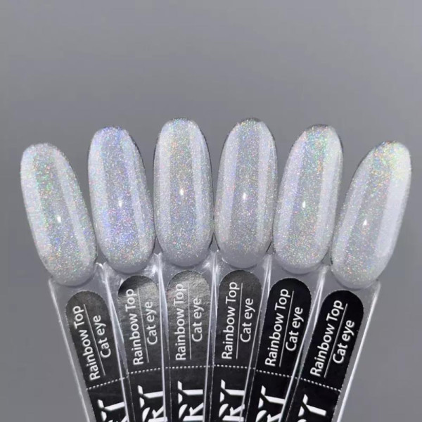 ART Rainbow Top Cat Eye - топ для гель-лаку без липкого шару з ефектом котячого ока, 10 мл