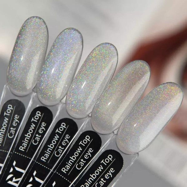 ART Rainbow Top Cat Eye - топ для гель-лаку без липкого шару з ефектом котячого ока, 10 мл