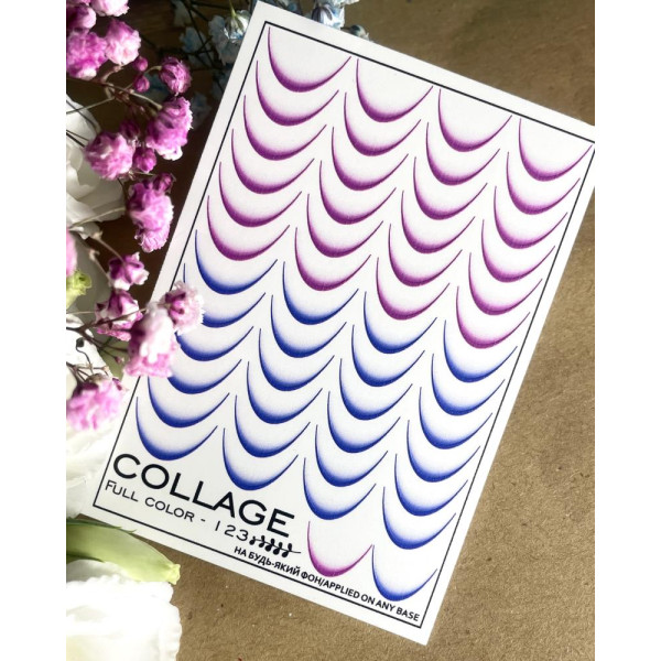 Слайдер-дизайн Collage Full Color-123, для френча с омбре эффектом