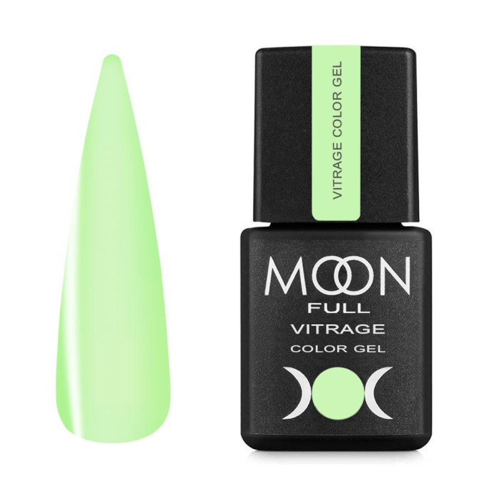 Гель-лак вітражний Moon Full Vitrage Collor Gel №03, матчу, 8 мл