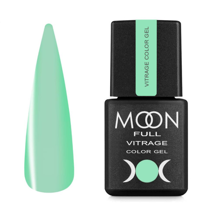 Гель-лак вітражний Moon Full Vitrage Collor Gel №04, м'ята свіжа, мл