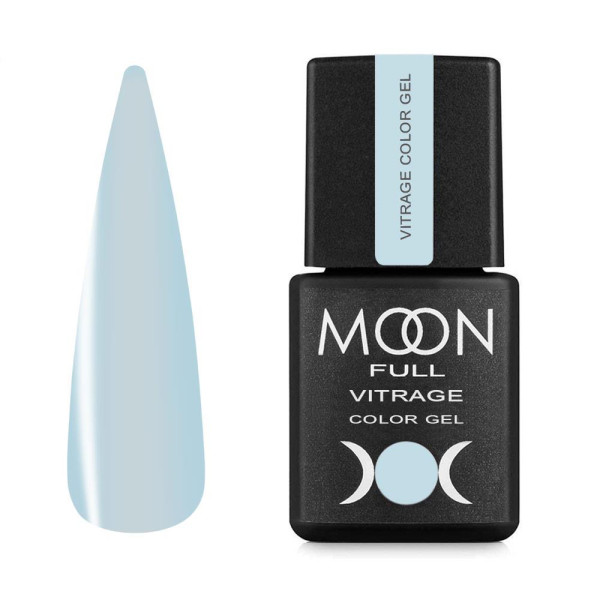 Гель-лак витражный Moon Full Vitrage Collor Gel №05, небесно голубой, 8 мл