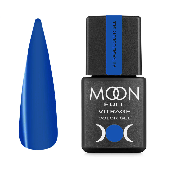 Гель-лак вітражний Moon Full Vitrage Collor Gel №06, блакитний бриз, 8 мл