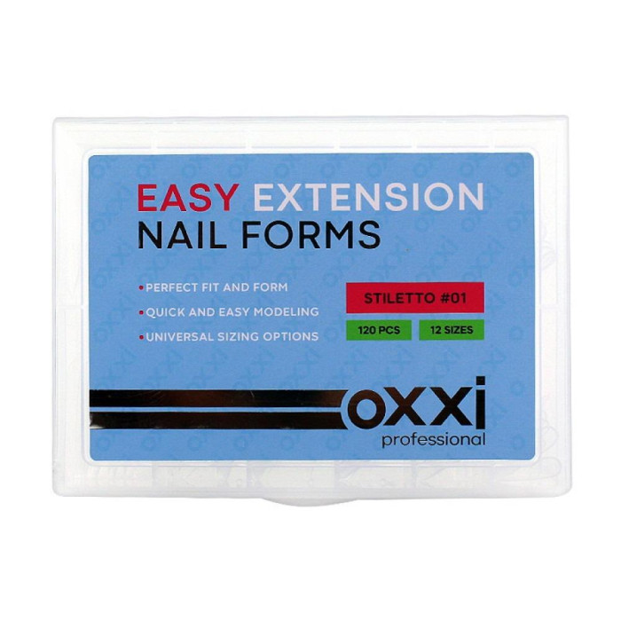 Верхние форми OXXI Nail Forms, Stiletto № 01 - форма стилет, 120 шт.