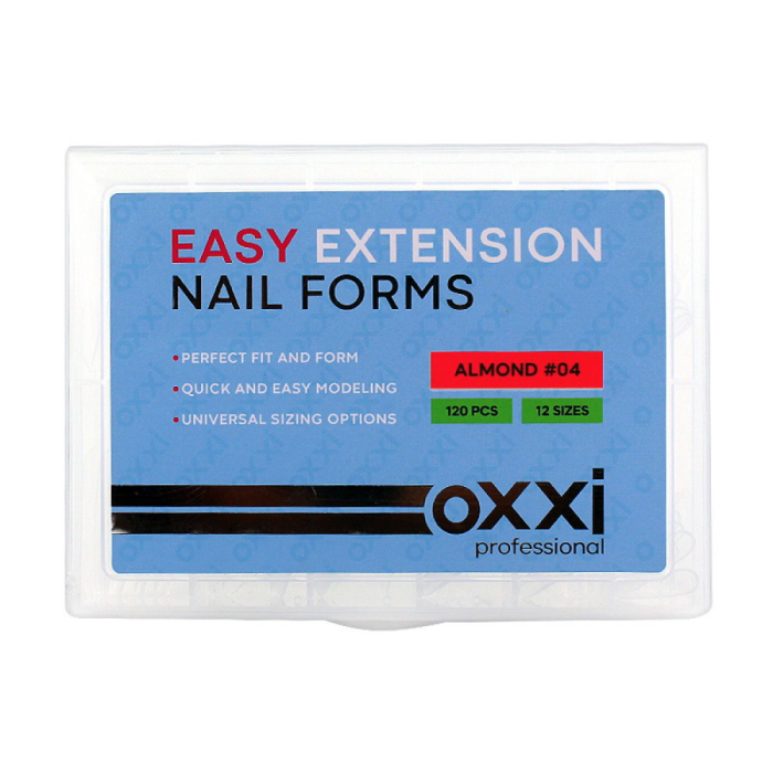 Верхние формы OXXI Nail Forms, Almond № 04 - форма миндаль, 120 шт.