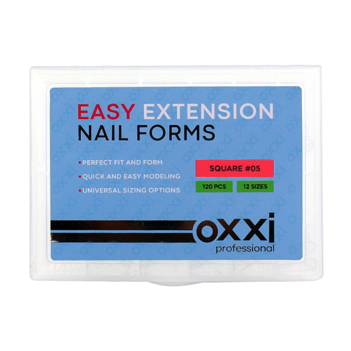 Верхние формы OXXI Nail Forms, Square № 05 - форма квадрат, 120 шт.