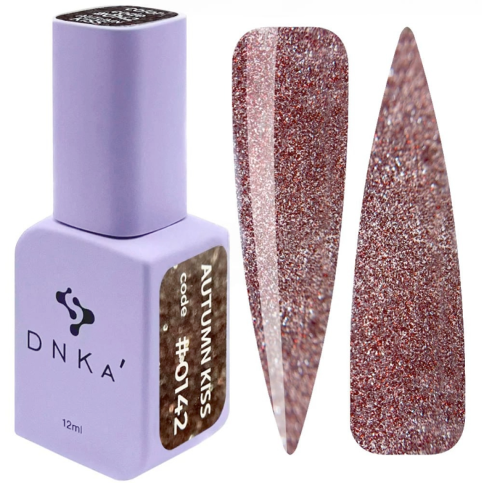 Гель-лак світловідбивний DNKa Gel Polish Autumn Kiss #0142, червоний, 12 мл