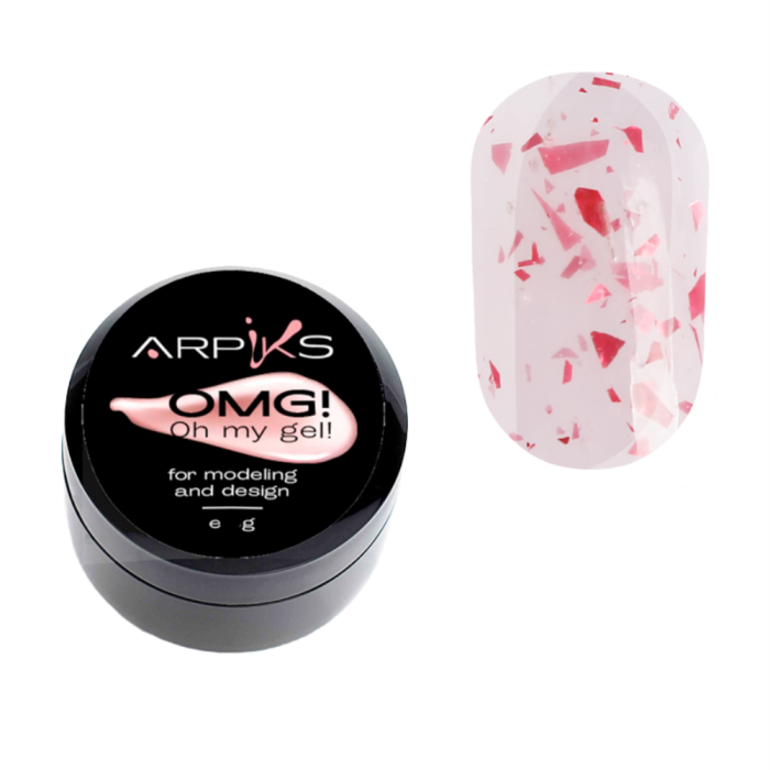 Arpiks OMG! Oh My Gel! №03 - моделюючий гель, молочний із червоною поталлю, 30 г