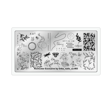 Пластина для стемпінгу RichColor Exclusive by tinka_nails_ua №05, природа