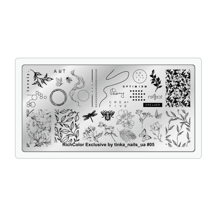 Пластина для стемпинга RichColor Exclusive by tinka_nails_ua №05, природа