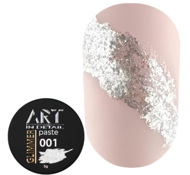 Паста для дизайну ART Glimmer Paste №001, перлинно біла, 5 мл