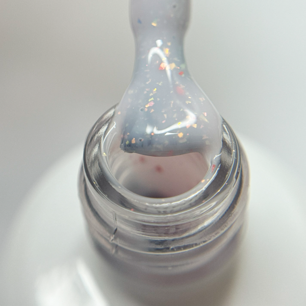Crooz YUKI Liquid Polygel №028 - рідкий полігель, бежево- молочний із пластівцями юки, 15 мл