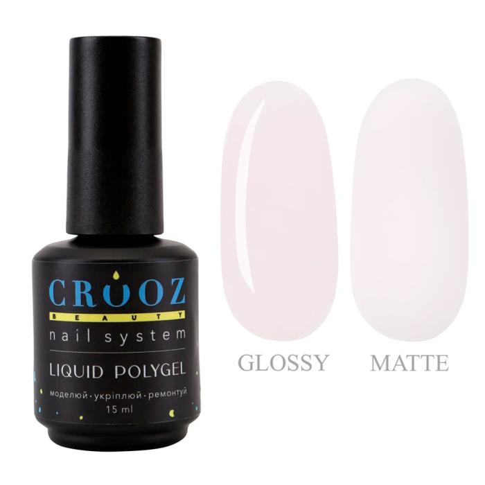 Crooz Liquid Polygel №13 - рідкий полігель, ніжно-рожевий, 15 мл