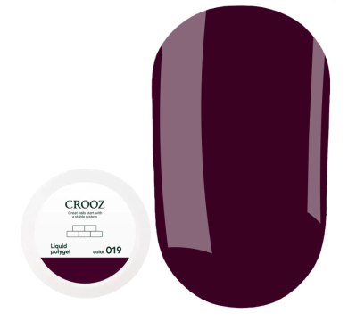 Crooz Liquid Polygel №019 - рідкий полігель, сливово-фіолетовий, 15 мл