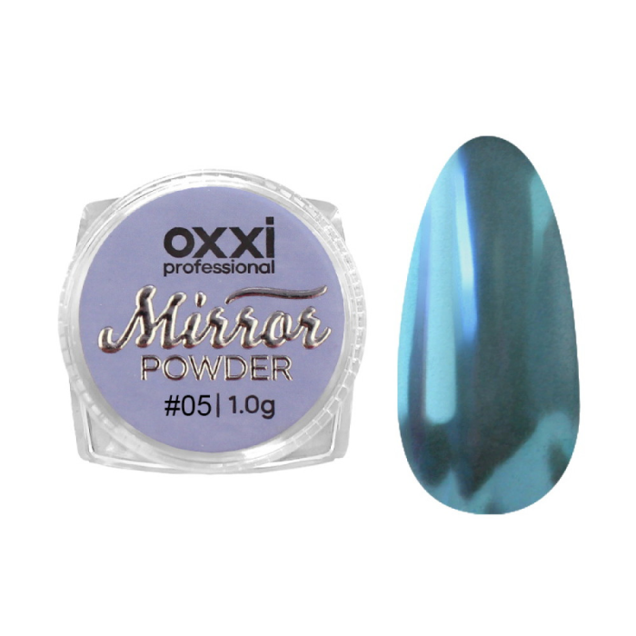 Втирка Oxxi Mirror Powder № 05, бирюзовая, 1 г
