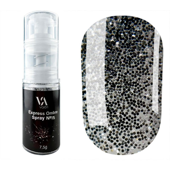 Valeri Express Ombre Spray №15 - експрес-омбре спрей, чорне срібло, 7,5 г