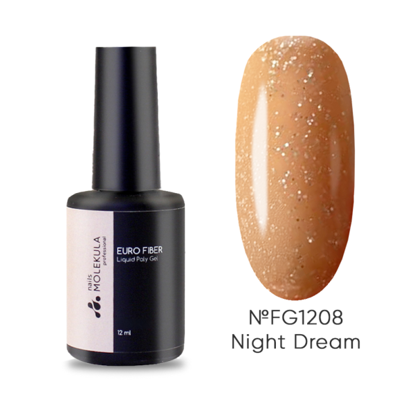 Molekula Euro Fiber Gel FG1208 Night Dream - жидкий полигель, мечта дня, 12 мл